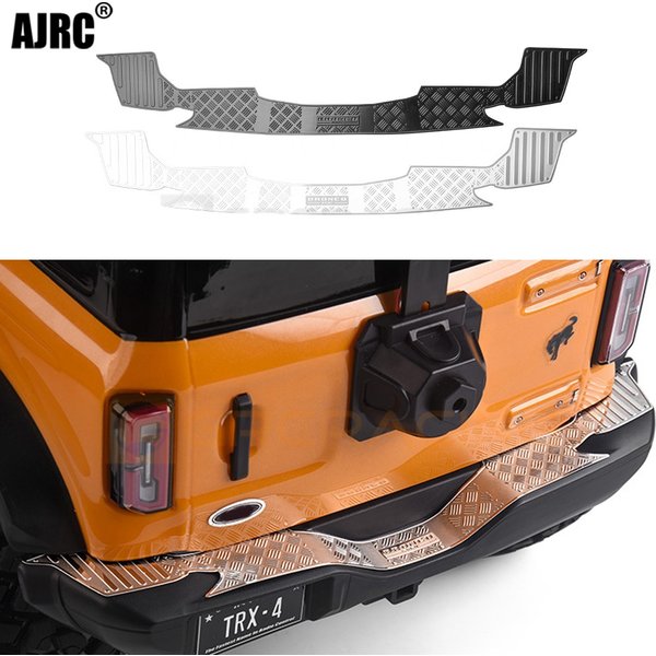 Feuille décorative antidérapante pour pare-chocs arrière, coque de voiture en acier inoxydable, feuille de protection en métal pour Traxxas Trx-4 Bronco Trx4 1/10