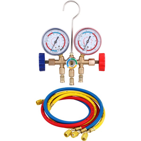 Ensemble d'outils de climatisation avec tuyau et crochet, ensemble de jauges de collecteur, R134a, R12, R22, R404A, R134A, indispensable, 2021