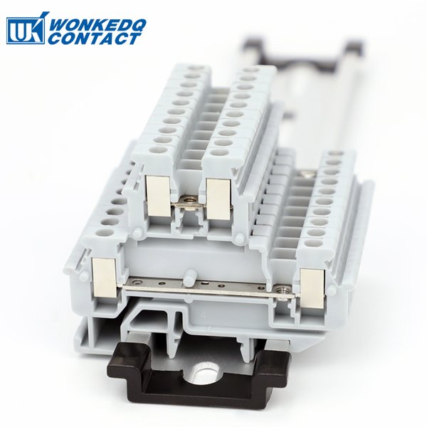 Bornier sur Rail Din à Double niveau à vis MBKKB-2.5, connecteur de fil 2.5 mm2, prise d'alimentation universelle à 2 couches MBKKB2.5 10 pièces