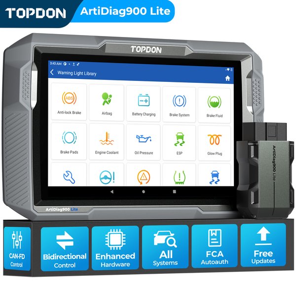 TOPDON ArtiDiag900 Lite OBD2 Kabelloser Scanner für Alle Systeme Bidirektionales Diagnose-Scan-Tool Kostenlose Aktualisierung Aktiver Test-Scanner