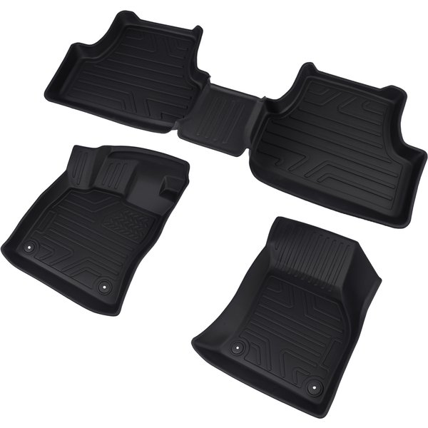 AP03 Präzisionspassende 3D Rutschfeste Autofußmatten Schwarz für VW Golf MK7 2015-2021 Vorne & Hinten Wasserdichte TPE-Fußmatten
