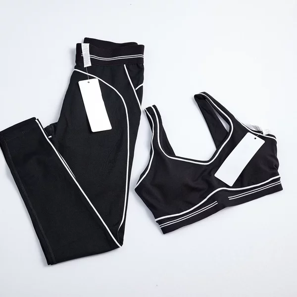 Ensemble de yoga 2 pièces pour femmes, pantalon rayé, respirant, doux pour la peau, costume de sport élastique, tenue décontractée d'été pour la salle de sport et la course à pied