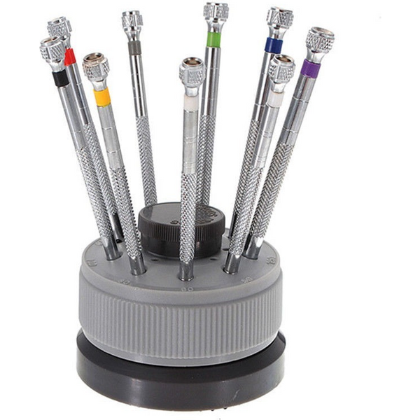 Präzisions-Schraubendreher-Set aus Edelstahl, Uhren-Reparatur-Werkzeug-Set für Uhrmacher, 9-teiliges Uhrengläser, flache Klinge, sortiertes Schlitzwerkzeug