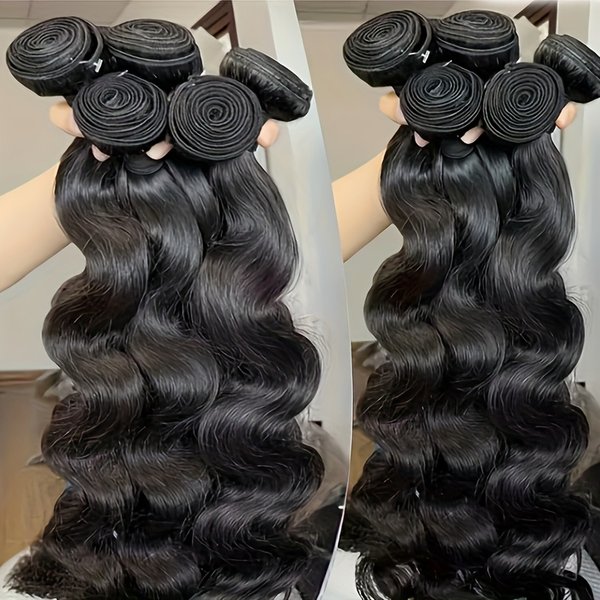 12A Body Wave Bundles Human Hair Natural Black Body Wave Raw Human Hair Bundles 1/3/4 Pc Sew In Quick Weave Hair Extension