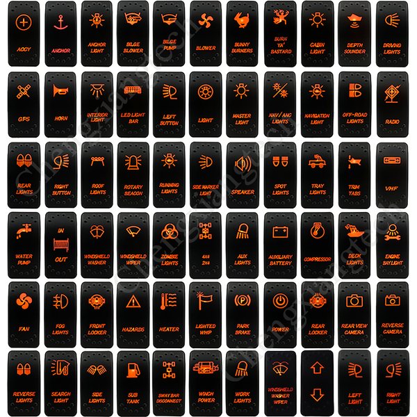Interrupteur à bascule Laser 12V 24V, lumière Led Orange ON OFF/ON OFF pour voiture bateau Polaris RZR Can-Am ATV UTV RV Maverick Commander