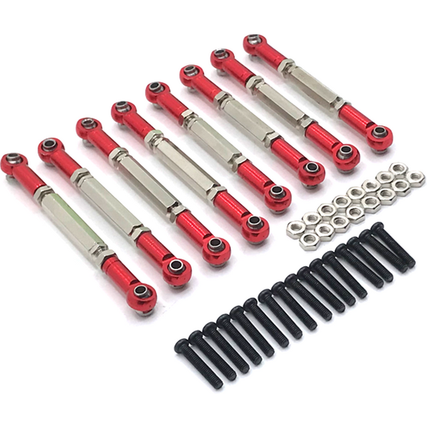Biellette de direction réglable en métal, mise à niveau, 8 pièces, pour WPL C14 C24 B14 B24 HengLong FeiYu JJRC RC, pièces de voiture