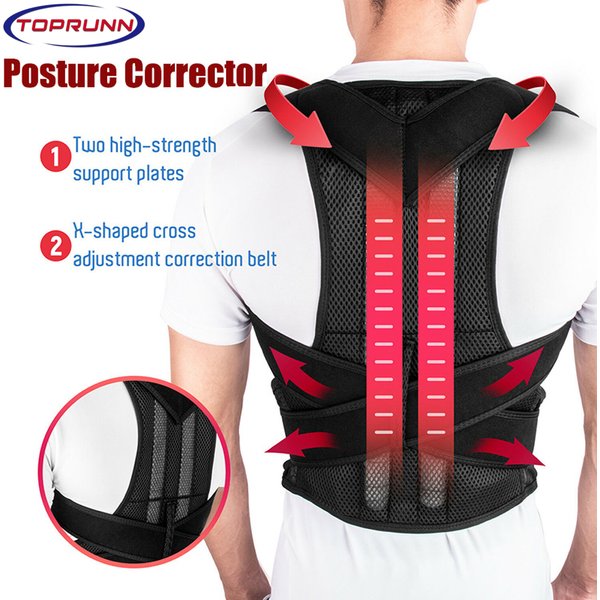 TopRunn-Fixateur de posture réglable, soutien dorsal initié, orthèse dorsale, colonne vertébrale