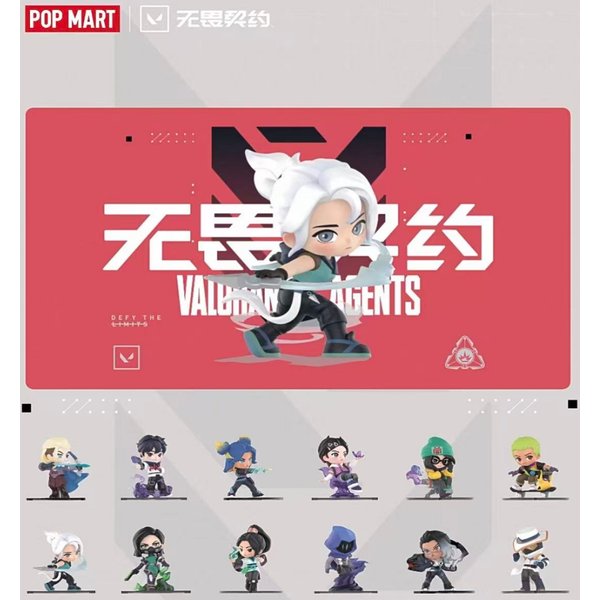POPMART VALORANT AGENTS – seria „Mystery Box”, oryginalne, losowe zabawki, ozdoby, figurki, elementy dekoracyjne do domu, figurki do postawienia na biurku.