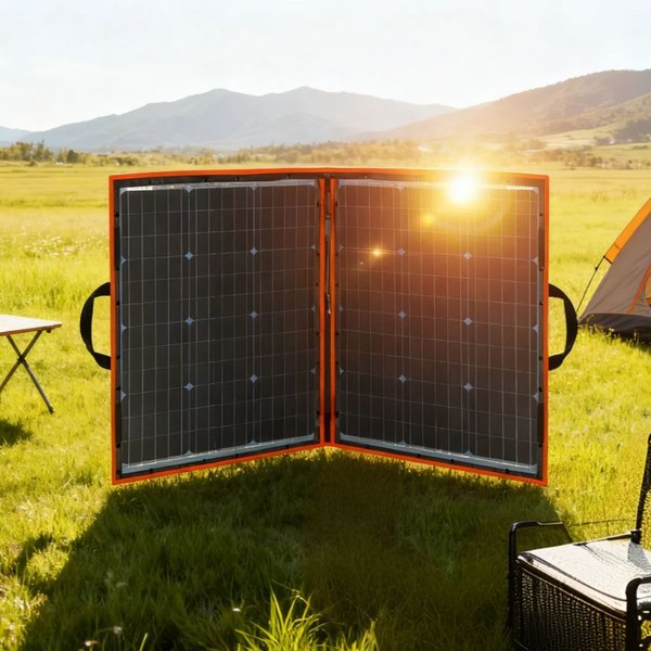 DOKIO 100W 18V Flexibles Faltbares Solarpanel mit 12V-Controller und USB – Tragbares Mono-Solarladegerät für Wohnmobile, Boote und Camping