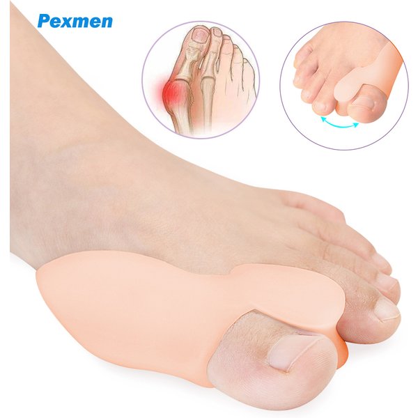 Pexmen 2/4/8Pcs Gel Big Toe Separator Bunion Pads Hallux Valgus Straighter Orthopedic Toe Protector Spacer