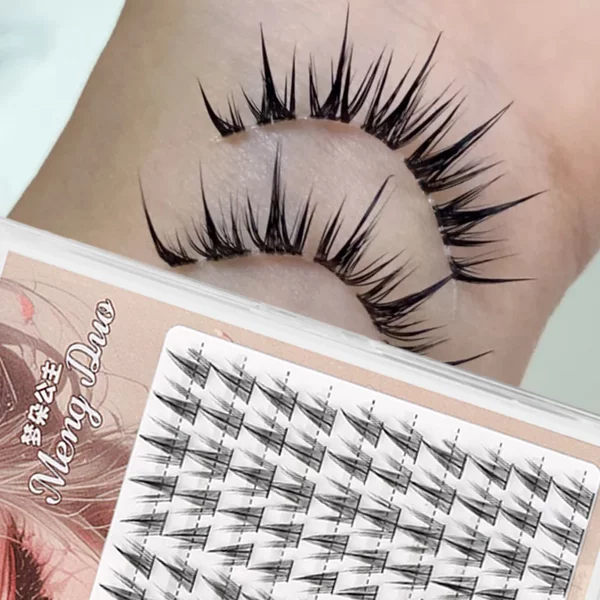 1/Box 100 Bündel Falsche Wimpern Braune Sonnenblumen-Wimpern Natürliche Manga-Anime-Wimpern Einzelne Wimpernverlängerung Make-up