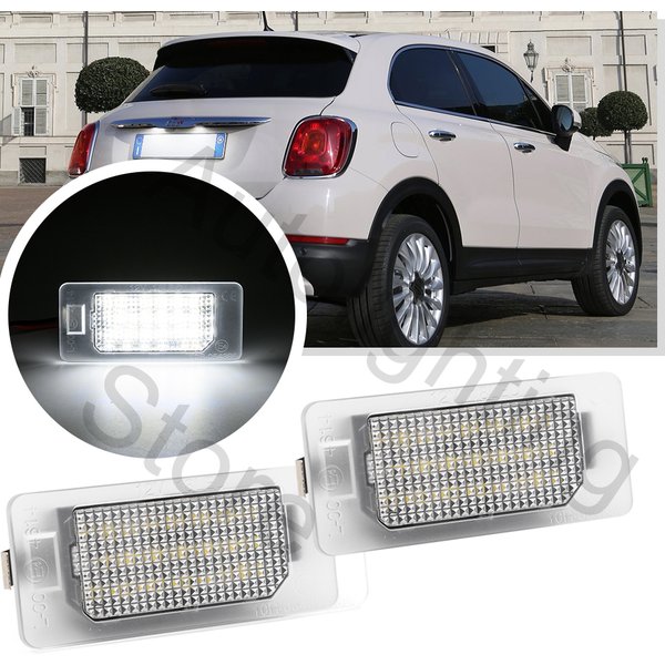 Lumière de plaque d'immatriculation LED blanche pour planificateur, lampes d'étiquette arrière, pièces automobiles Canbus, Fiat 500X, 2014, 2015, 2016, 2017, 2018, 2019, 2020, 2021, 2 pièces