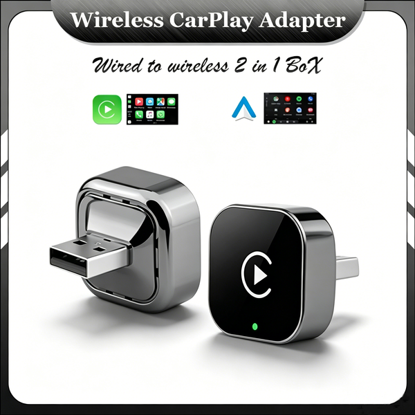 Neuer 2026 2-in-1 Kabelloser CarPlay-Adapter & Android Auto Wireless-Adapter, 5GHz WLAN Typ-C/USB Plug & Play CarPlay Wireless