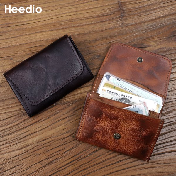 Vintage Genuine Leather Wallet For Men Male Cowhide Short Small Men's Purse Card Holder Case Money Bag Man With Coin Pocket