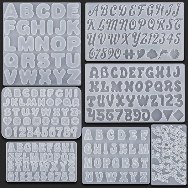Alphabet résine époxy Silicone moule lettre numéro moule bricolage porte-clés boucle d'oreille pendentif résine époxy bijoux artisanat moulage moule