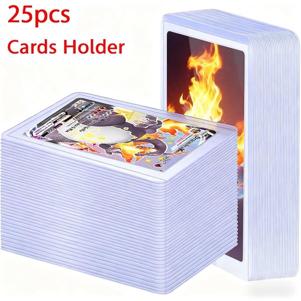 Porte-cartes en plastique dur PVC, 25 pièces, porte-cartes de jeu, jouet pour protecteurs, rangement commercial, cadeau 3x4 pouces