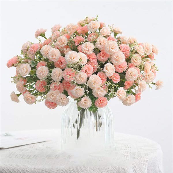 Fleurs artificielles bon marché Bouquet de mariage décoration de noël Vase pour la maison chambre Scrapbooking bricolage fête boîte à bonbons hortensia en soie