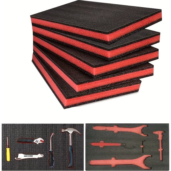 Inserts en mousse pour boîte à outils, organisateurs de boîte à outils robustes et antidérapants, boîte d'organisation pour outils avec fentes pour atelier, garage