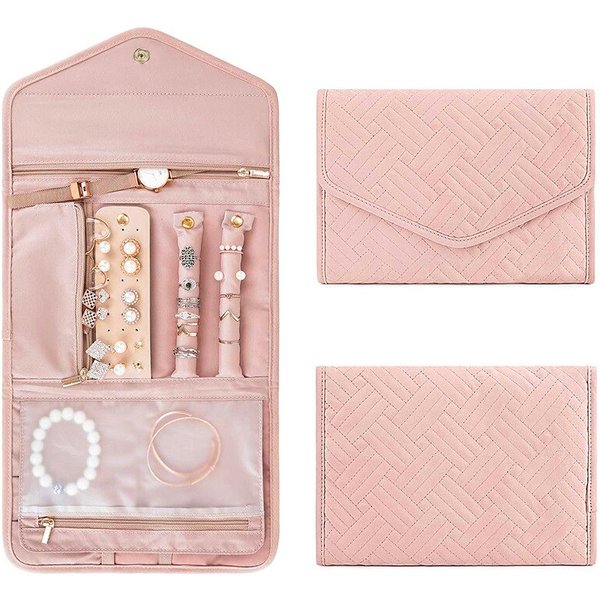Foldable Portable Travel Jewelry Bag For Necklace Earrings Rings Jewelry Case Organizer Journey Storage Bags For Women C