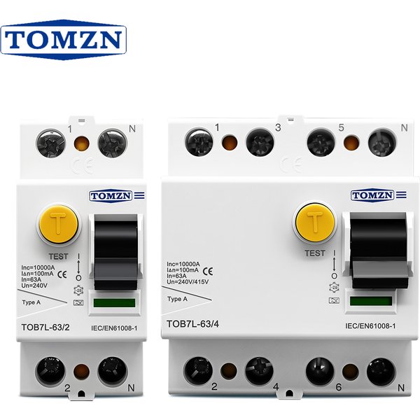 TOMZN Elektromagnetischer RCCB Fehlerstromschutzschalter Typ A/AC/B/F 2P 4P 40A 63A 30mA 100mA 300mA Anti-Stromschlag-Schutz