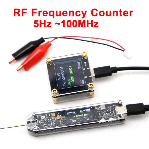 100MHz Stiftfrequenzmesser, RF-Signal Digitaler Frequenzmesser PWM-Signalgenerator 5V Voltmeter Messgerät Amateurfunk FM
