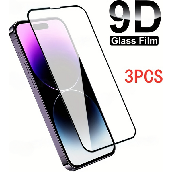 Protecteur d'écran en verre pour iPhone, 9D Guatemala, iPhone 14 13 15 12 11 Pro Max X Poly XS Max 7 8Plus SE 2 SE 3, 3 pièces