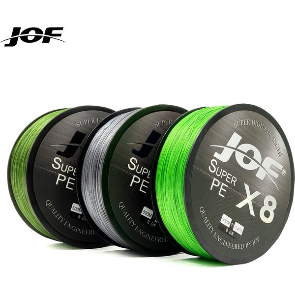 JOF X8 150M 300M 500M Braided Fishing Line 8 Strands MultiColor Multifilament Saltwater PE Line15 20 30 40 60 80 100LB