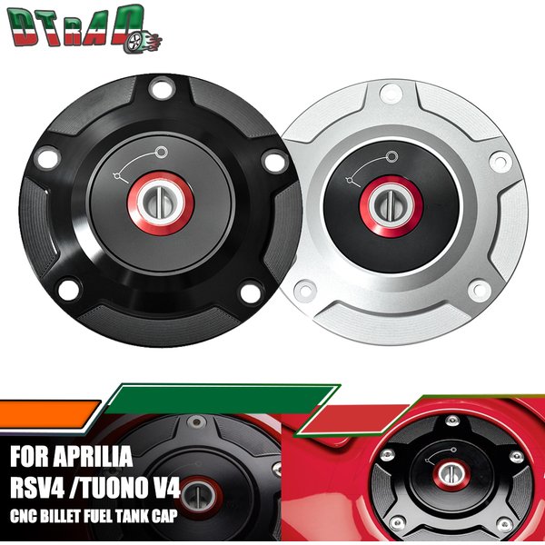 Do Aprilia RSV4 / Tuono V4 1100 FACTORY RR/RF 2015-2023 Motocykl CNC Billet Korek zbiornika paliwa z kluczem Antykradzieżowe osłony oleju napędowego