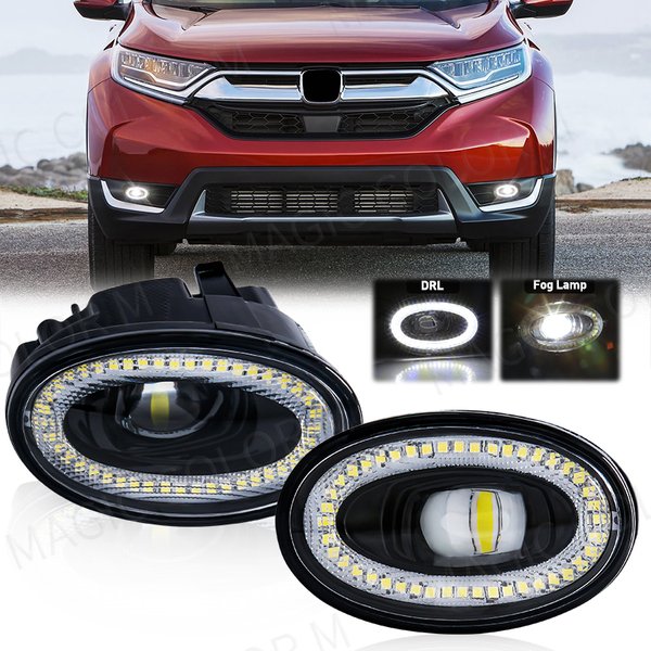 2in1 For Honda CR-V CRV 2017 2018 LED Fog Lamps DRL Daytime Running Lights White Multifunctional Waterproof 12V Car Accessories