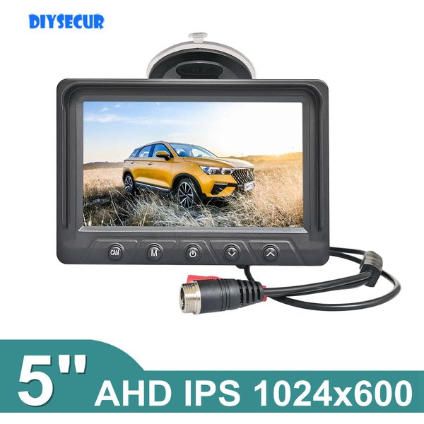 DIYSECUR 1024x600 4Pin 5 Zoll AHD IPS Rückansicht Auto Monitor Digital Display Für AHD CVBS Auto kamera