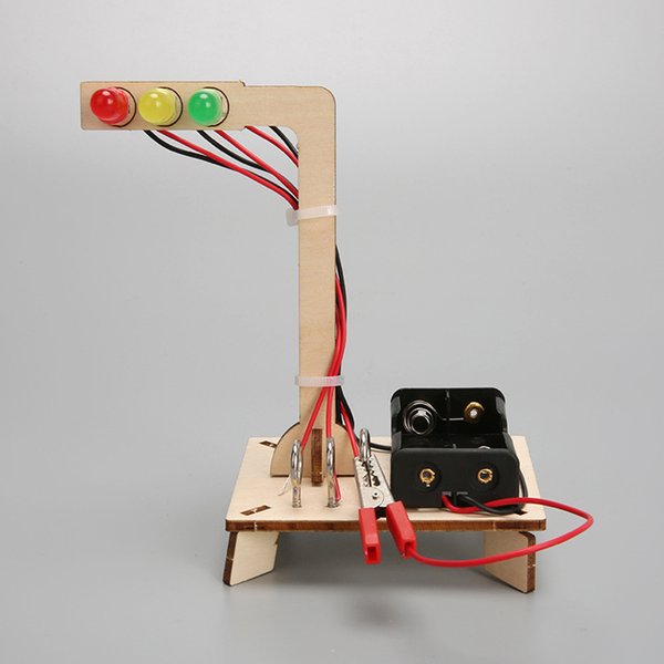 Holz-Verkehrslichter-Modell für Kinder, wissenschaftliches Spielzeug, lustige Technologie, Physik-Lehrmittel-Set, Lernspielzeug für Kinder