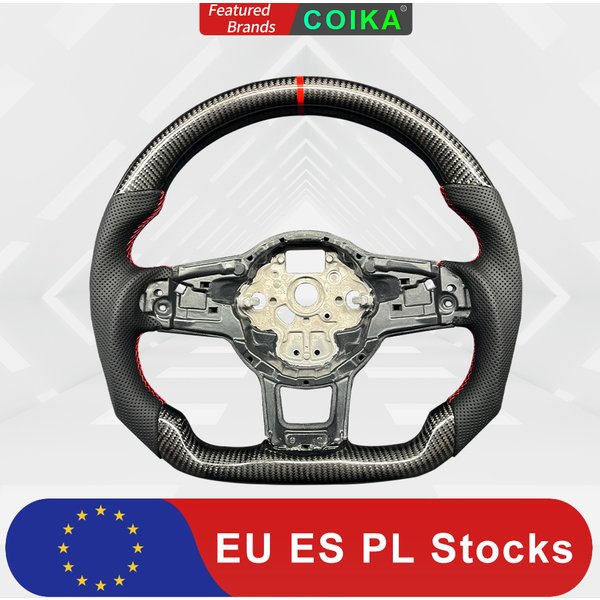 Für Volkswagen Tiguan Golf 7 7,5 GTI GTE GLI 2013-2019 Real Carbon Fiber Lenkrad Perforiertes Leder Sport auto Zubehör