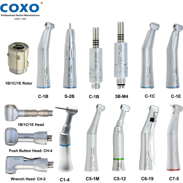 COXO – pièce à main dentaire à contre-Angle, LED, basse vitesse, rapport de réduction/augmentation, canal intérieur, Type E, outils dentaires CX235