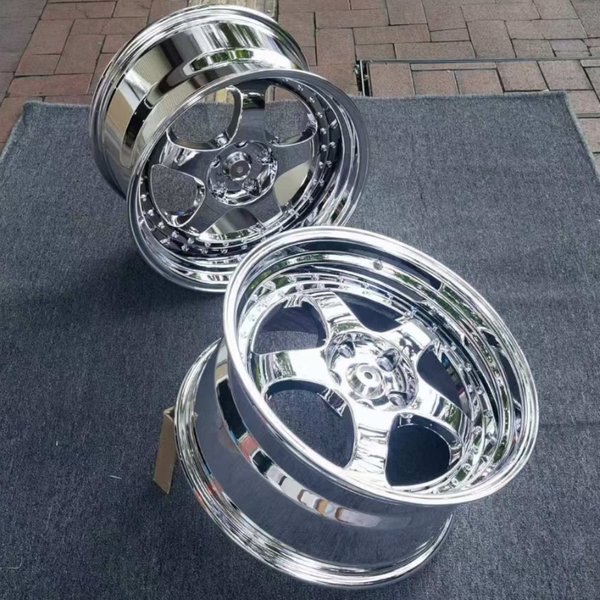18-Pouces polierte Chrom-Tiefbettfelgen, 5x114.3, 9J & 10J, ET25, gestaffelte Passform, Leichtmetallfelgen pour JDM Tuning-Fahrzeuge