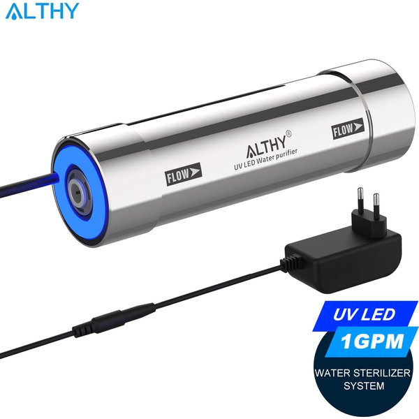 ALTHY LED UV Ultraviolet Water Sterilizer For Under Sink Water Filter / RO Purifier System Mercury-Free Stainless 50 Year Life