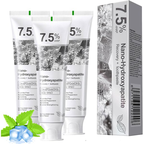 Dentifrice blanchissant à 7,5 % d'hydroxyapatite nano, menthe douce, haleine fraîche, élimination intensive des taches, soin buccal, 120 g