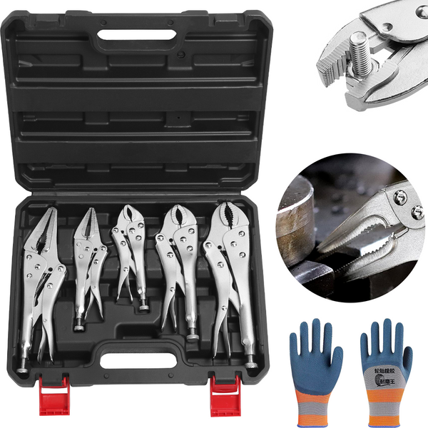 Professionelles C-Typ-Verriegelungszangen-Set, multifunktionale Druckzangen, Schraubenschlüsselzangen, Verriegelungswerkzeuge aus Kohlenstoffstahl für Autoreparaturen, Heimwerkerarbeiten, robuste
