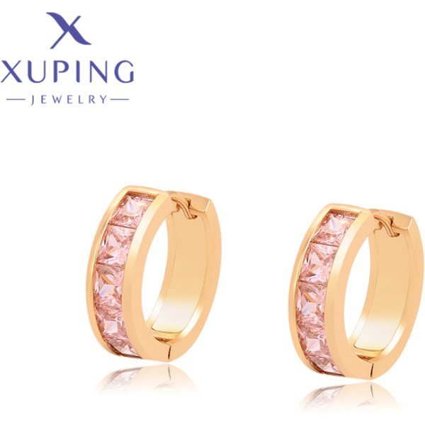 Boucles d'oreilles créoles Xuping Jewelry en alliage de cuivre couleur or, nouveau style, pour femmes, cadeaux populaires d'anniversaire X000745141