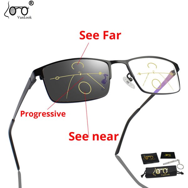 Lunettes de lecture multifocales progressives photochromiques pour hommes et femmes, Anti rayons bleus, pour le travail sur ordinateur, monture métallique caméléon UV