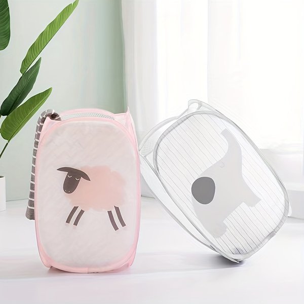 Panier à vêtements sales en maille pliable de dessin animé