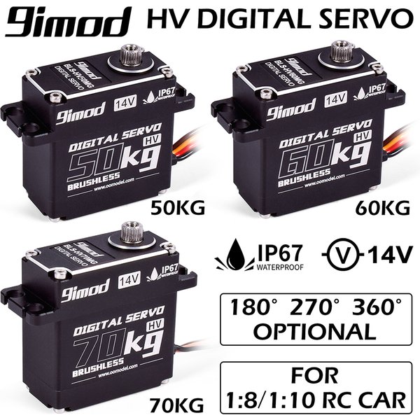 9imod Brushless Servo 70KG 60KG 50KG Waterproof RC Servo Motors Metal Gear 14V For 1/8 1/10 RC Crawler Car Robot Traxxas Scx10