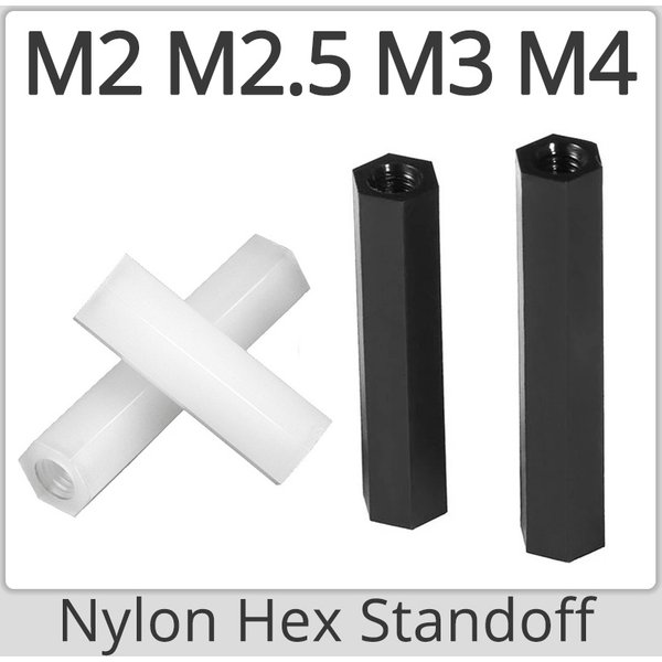 Vis d'espacement hexagonale en Nylon noir et blanc M2 M2.5 M3 M4, PC ordinateur carte mère PCB entretoise filetage métrique longueur du boulon 5-20MM