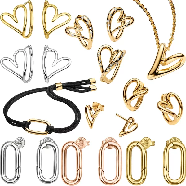 Ventes Flash : Parure de bijoux originale en argent sterling 925 avec motif cœur, comprenant boucles d'oreilles et bague, idéale pour la création de bracelets et colliers DIY, pour femmes, pour fêtes