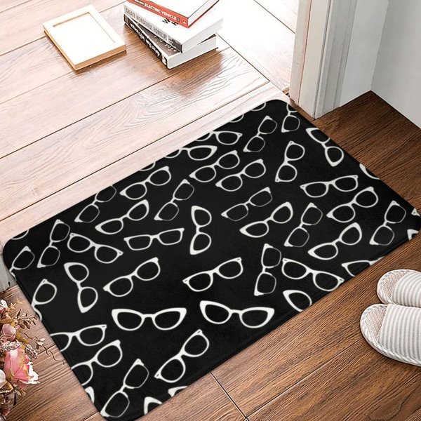 Trendy Optician Glasses Doormat Anti-Slip Bathroom Kitchen Mat Garden Garage Door Floor Entrance Carpet Rug