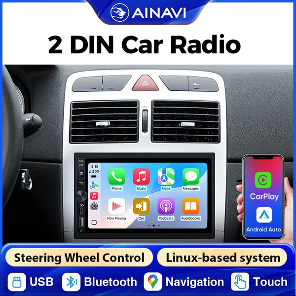Autoradio universel AINAVI 2 Din Bluetooth sans fil Carplay Android Auto, écran Carplay pour voiture, autoradio intelligent K60 7 pouces