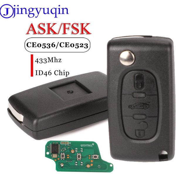 Jingyuqin 3 Tasten Remote Key Für Peugeot 207 307 407 308 408 Für Citroen Fob 434 MHZ ID46 Chip CE0536 CE0523 FRAGEN/FSK HU83/VA2