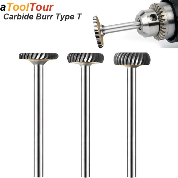 T Typ Hartmetall Rotary Datei Arc Metall Cutter Bit Wolfram Hart Für Aluminium Stein Kunststoff Carving Gravur Für Dremel Metallbearbeitung