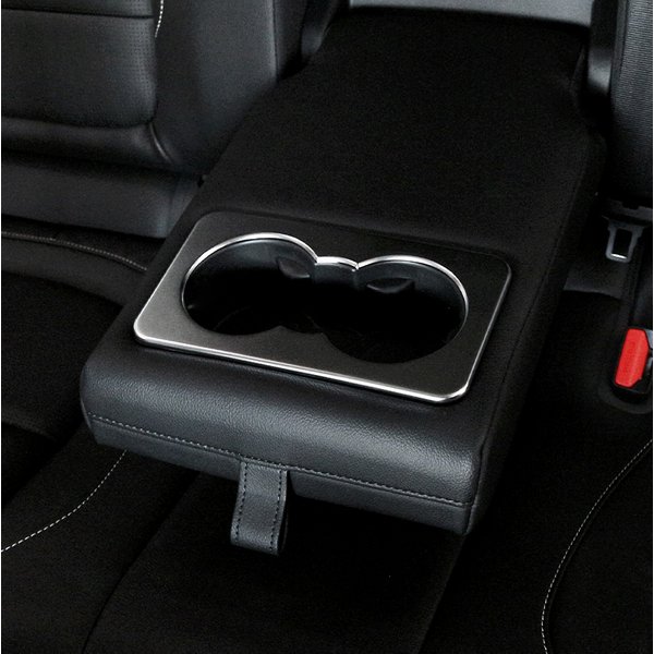 Für 2017+ Land Rover Discovery 5 L462 / Defender L663 / Jaguar F-Pace XE XF Hintere Getränkehalter-Verkleidung aus Kohlefaser-ABS, 1 Stück
