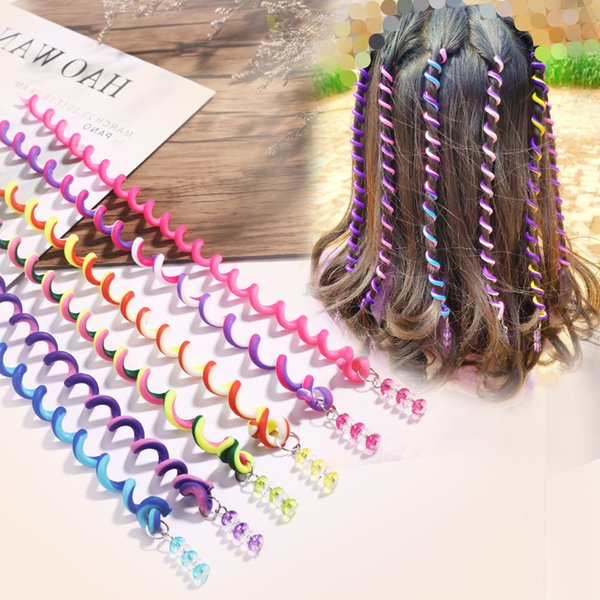 6 pièces/ensemble enfants bigoudi cheveux tresse autocollant de cheveux bébé filles décor cheveux accessoires petite fille coiffure de cheveux