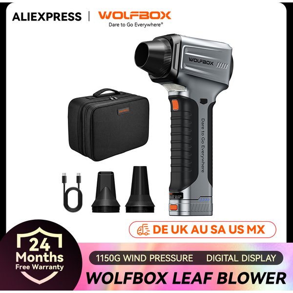 WOLFBOX MF500PRO Leistungsstarker Luftstaubsauger, Handgehaltener Laubbläser für Blätter & Außensanierung
